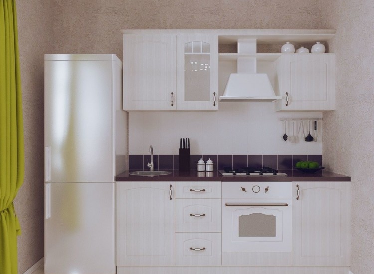 Дизайн Фото Прямых Кухонь С Холодильником